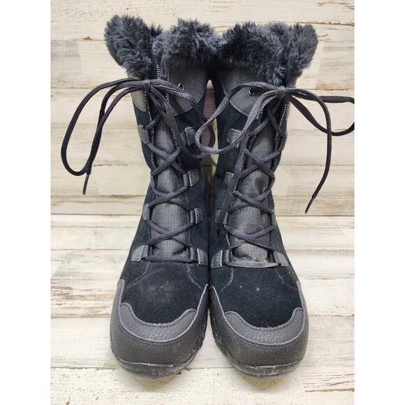 Columbia Womens YL5328-010 Waterproofed Black Fur Boots Size 10 - Picture 3 of 12
